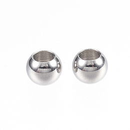 Honeyhandy 304 Stainless Steel Beads, Rondelle, Stainless Steel Color, 4x3mm, Hole: 2mm