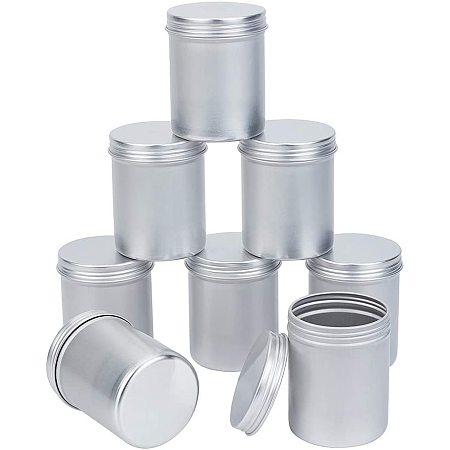 PandaHall Elite 8 Pack 11.8oz Large Cans Tin Jars with Screw Lid Metal Round Tins Containers Travel Tin Cans for Candles Arts Crafts, Storage, Cosmetics Party Favors