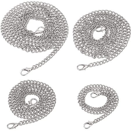 ARRICRAFT 4 Sizes Metal Handbag Chain Strap, Iron Cross Body Chain Purse Chain Straps Shoulder Bag Strap Replacement with Lobster Clasp for DIY Bag Crafts(15.7/23.6/39.3/47.2 Inch), Platinum