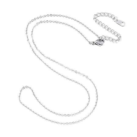 ARRICRAFT 10pcs 304 Stainless Steel Necklaces, Cable Chain Necklaces, Stainless Steel Color, 17.32