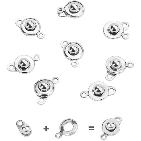 PH PandaHall 10pcs 304 Stainless Steel Snap Button Clasps Ball & Socket Snap  Clasps Fastener Clasp for Necklace Bracelet DIY Craft : Amazon.in: Home &  Kitchen