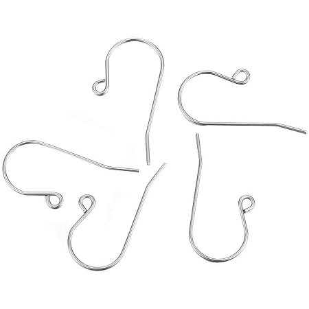 UNICRAFTALE 500pcs Titanium Steel Earring Hooks Metal Ear Wire with Coil for Jewelry Making 16x27x0.8mm, Hole 2mm