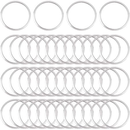 UNICRAFTALE About 60pcs Ring Linking Charm Stainless Steel Linking Charms Circle Connectors Jewelry Links for Jewelry Making Stainless Steel Color 20mm