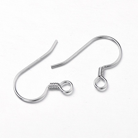PandaHall Elite 925 Sterling Silver Earring Hooks Hypo-Allergenic 14mm Earrings Earwires 10pcs a Set for Jewelry Findings