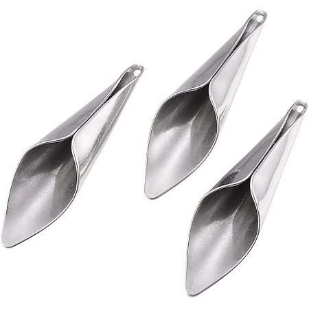 CHGCRAFT 5pcs Calla Lily Stainless Steel Pendants Charms DIY for Necklace Bracelet Jewelry Making and Craft, 47x13.5x10mm