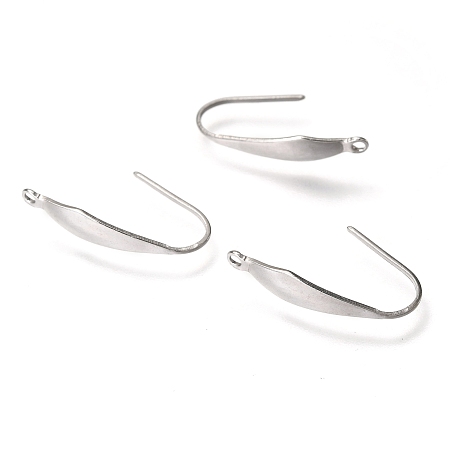 Honeyhandy 316 Surgical Stainless Steel Earring Hooks, with Vertical Loop, Ear Wire, Stainless Steel Color, 20.5x4.5mm, Hole: 1.2mm