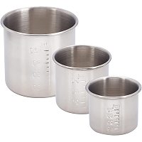 UNICRAFTALE 3pcs 40/60/120ml Stainless Steel Measuring Cups with Containing Mark,Latte Art Graduated Cup Frothing Milk Cup Stainless Steel Color
