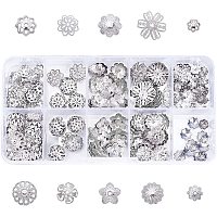 UNICRAFTALE About 250pcs Multi-Petal Bead Caps, Surgical Steel Spacer End Caps, Flower Bead Cap Spacers for Bracelet Necklace Jewelry Making 6-12mm Diameter Stainless Steel Color
