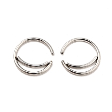 Honeyhandy Non-Tarnish Crescent Moon Shape 316 Surgical Stainless Steel Hoop Nose Rings, Piercing Jewelry for Women, Stainless Steel Color, 9.5mm, Pin: 0.9mm