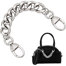 PandaHall Elite Purse Extender Chain, 0.7 Inch Wide Aluminum Alloy Bag Handles Short Bag Chain Purse Strap Extender Platinum Metal Bag Strap Replacement Purse Clutches Handles for DIY Bag, Lengh 8.6 Inch