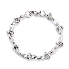 Honeyhandy 304 Stainless Steel Link Chain Bracelet for Men Women, Stainless Steel Color, 7-7/8 inch(20cm)