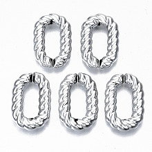 Arricraft CCB Plastic Linkings Rings, Quick Link Connectors, For Jewelry Cable Chains Making, Twist Oval, Platinum, 30x19.5x4mm, Inner Diameter: 18.5x8mm