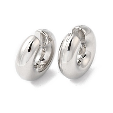 Honeyhandy Rack Plating Brass Round Cuff Earrings, Long-Lasting Plated, Cadmium Free & Lead Free, Platinum, 29.5x30x10mm