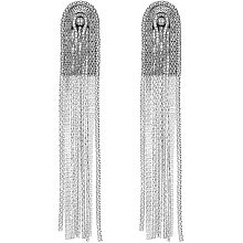 SUPERFINDINGS 2Pcs Shoulder Epaulets Tassels Chain Rivet Fringe Shoulder Pieces Platinum Metal Epaulettes Beads Crystal Shoulder Boards Badge with Pins for Men and Women Uniform Accessories