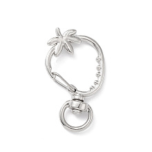 Honeyhandy Strawberry Alloy Swivel Clasps, Long-Lasting Plated, Platinum, 39x23x5.5mm, Hole: 9x5mm