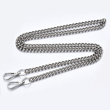 Honeyhandy Bag Chains Straps, Iron Curb Link Chains, with Alloy Swivel Clasps, for Bag Replacement Accessories, Platinum, 1190x9mm