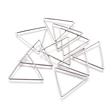 Honeyhandy Brass Linking Rings, Triangle, Platinum, 28x31.6x1.2mm