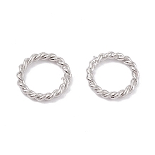 Honeyhandy Brass Soldered Jump Rings, Twist Ring, Platinum, 8x1mm, Inner Diameter: 5.5mm