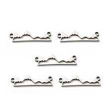 Honeyhandy 304 Stainless Steel Links Connectors, Mountain, Stainless Steel Color, 5.5x20x1mm, Hole: 1mm