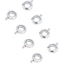 UNICRAFTALE 5Pcs 304 Stainless Steel Pendants Flat Round Charms Large Hole Pendants for Bracelet Necklace Jewelry Making 21x20x11mm, Hole 4mm