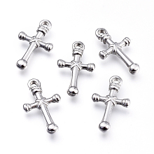 Honeyhandy 304 Stainless Steel Pendants, Cross, Stainless Steel Color, 22.5x13x3mm, Hole: 2.5mm