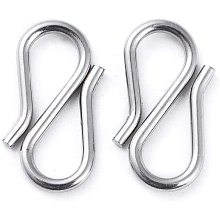 UNICRAFTALE 100pcs S-Hook Clasps Connectors Stainless Steel Hook Clasps S-Shaped Wire Hook for Bracelet Necklace Jewelry Making 12.5mm Long