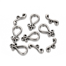 Honeyhandy 304 Stainless Steel Toggle Clasps, Teardrop, Stainless Steel Color, teardrop,: 19x10x2.5mm, Hole: 1.6mm, Bar: 7x16.5x2.5mm, Hole: 1.8mm