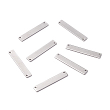 Honeyhandy 304 Stainless Steel Connector Charms, Rectangle, Stainless Steel Color, 35x6x1mm, Hole: 1.5mm