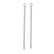 Honeyhandy 201 Stainless Steel Snake Chain Tassel Big Pendants, Stainless Steel Color, 50x3.5x1.5mm, Hole: 2mm