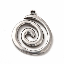 Honeyhandy 304 Stainless Steel Pendants, Vortex, Stainless Steel Color, 23x19.5x2mm, Hole: 1.6mm