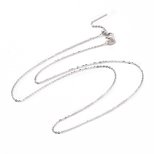 Honeyhandy 925 Sterling Silver Cable Chains Necklace for Women, Platinum, 17.72 inch(45cm)