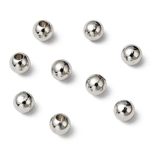 Honeyhandy Round Brass Cord End Caps, Memory Wire End Caps, Half Drilled, Platinum, 4mm, Hole: 1.6mm