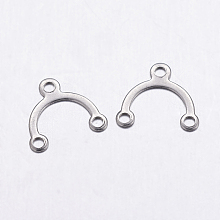 Honeyhandy 304 Stainless Steel Chandelier Component Links, 3 Loop Connectors, Arch, Stainless Steel Color, 8.5x9x0.5mm, Hole: 1mm