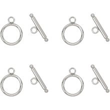 UNICRAFTALE 5 Sets Stainless Steel Toggle Clasps Bar and Ring Toggle Clasps Jewelry Components End Clasps for Bracelet Necklace Making