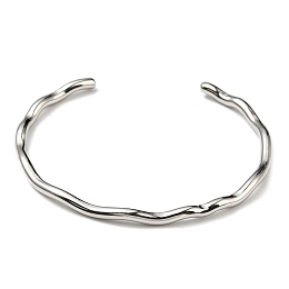 Honeyhandy 304 Stainless Steel Cuff Bangles, Stainless Steel Color, Inner Diameter: 2x2-1/4 inch(5x5.8cm)