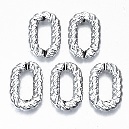 Arricraft CCB Plastic Linkings Rings, Quick Link Connectors, For Jewelry Cable Chains Making, Twist Oval, Platinum, 30x19.5x4mm, Inner Diameter: 18.5x8mm