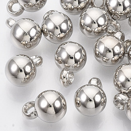 Honeyhandy CCB Plastic Charms, Round, Platinum, 11.5x8x8mm, Hole: 1.8mm, about 1500pcs/500g