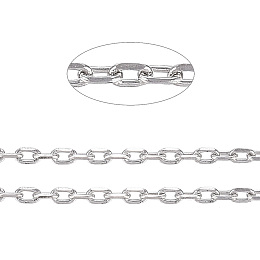 Honeyhandy 304 Stainless Steel Cable Chains, Diamond Cut Chains, Soldered, with Spool, Oval, Stainless Steel Color, 1.5x1x0.5mm, about 32.8 Feet(10m)/roll