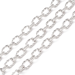 Honeyhandy 304 Stainless Steel Twist Oval Link Chains, Unwelded, with Spool, Stainless Steel Color, Link: 7x11.5x1.5mm, 6.8x8x1.5mm, about 32.81 Feet(10m)/Roll