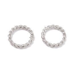 Honeyhandy Brass Soldered Jump Rings, Twist Ring, Platinum, 8x1mm, Inner Diameter: 5.5mm