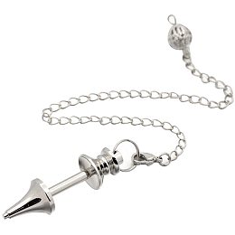 CHGCRAFT Pendant Bails Dowsing Pendulum Pendants Brass Chains with Lobster Clasps and Pendants Platinum Color for Jewelry Making or Decoration