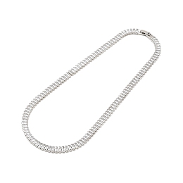 Honeyhandy Cubic Zirconia Classic Tennis Necklace for Girl Women Gift, Chain Necklaces with Rack Plating Brass Fold Over Clasps, Lead Free & Cadmium Free, Long-Lasting Plated, Platinum, 16-1/8 inch(41cm)