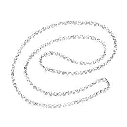 ARRICRAFT 10pcs 304 Stainless Steel Necklaces, Rolo Chain Necklaces, Stainless Steel Color, 29.53"(75cm)