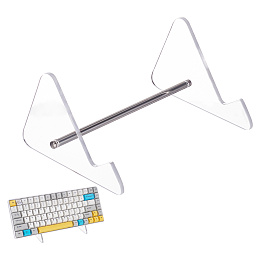 CRASPIRE Keyboard Display Stand Acrylic 1-Tier Keyboard Holder Transparent Acrylic Stand Detachable Keyboard Storage Holder with Platinum Tone Iron Findings for Keyboard Computer Tablet Picture Frame