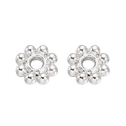 NBEADS 300 Pcs 5mm Alloy Flower Bead Spacer for Jewelry Making, Platinum, Hole: 1mm