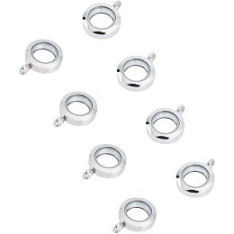 UNICRAFTALE 5Pcs 304 Stainless Steel Pendants Flat Round Charms Large Hole Pendants for Bracelet Necklace Jewelry Making 21x20x11mm, Hole 4mm