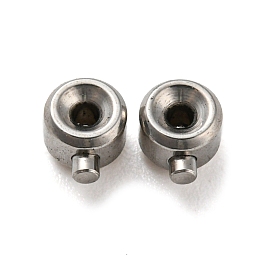 Honeyhandy Non-Tarnish 303 Stainless Steel Crimp Beads, Column, Stainless Steel Color, 4x3x2.4mm, Hole: 0.7mm