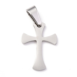 Honeyhandy 304 Stainless Steel Pendants, Cross, Stainless Steel Color, 20x14x1.2mm, Hole: 3.5x7mm