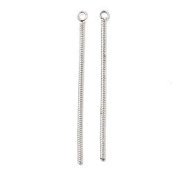 Honeyhandy 201 Stainless Steel Snake Chain Tassel Big Pendants, Stainless Steel Color, 50x3.5x1.5mm, Hole: 2mm