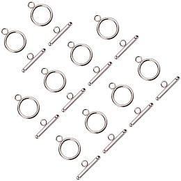 Arricraft About 50 Sets Stainless Steel Toggle Clasps Tbar and Ring Toggle Clasps Jewelry Connectors End Clasps DIY Crafts Findings for Bracelet Necklace Jewelry Making